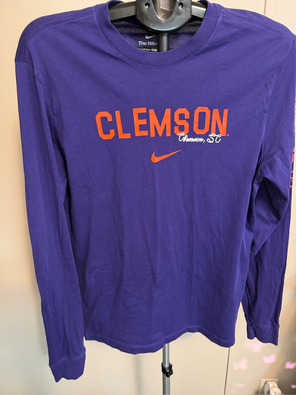 Nike Clemson Long Sleeve T-Shirt Purple Medium